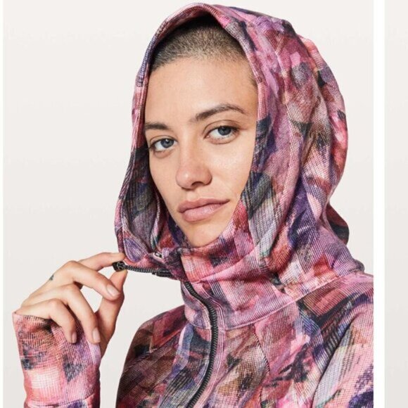 Lululemon Scuba Hoodie *Light Cotton Fleece Sun Dazed Multi Pink/Super Dark - 4 - Picture 4 of 11